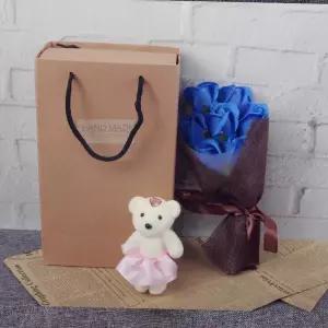 장미 비누꽃다발 곰인형세트 블루 졸업꽃다발 입학꽃다발 학예회꽃다발 축하