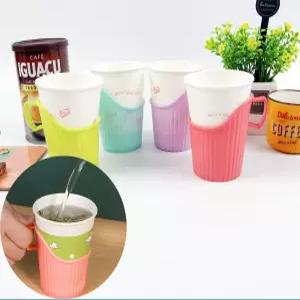 컵받침 컵홀더 탕비실 사무실 종이컵 손잡이 받침 플라스틱 10P