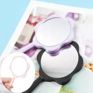 손거울 미니 휴대용 학생 여행용 꽃 모양 핸드미러 1P 소형 파우치 화장거울