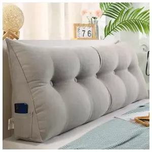 홈인테리어 휴식공간 휴식용품 침대액세서리 삼각 등받이쿠션 150cm(그레이)