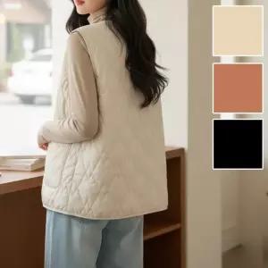 여성 경량 패딩 다이아몬드 누빔 조끼 보온 이너 퀼팅