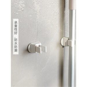 펀치리스 밀대 걸이 욕실 빗자루 벽걸이 집게 강력 고정 행거 화장실 청소도구 거치대 무타공 클립 홀더