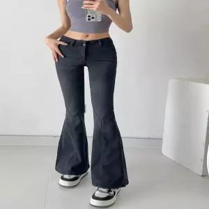 EAMT 하프 로우 스타 봄가을 플레어 데님팬츠 여자청바지 나팔바지 슬림 데일리룩 YJ3