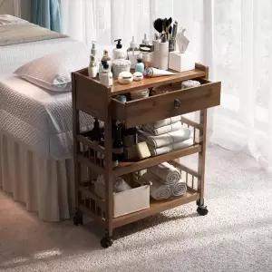 주방 원목트롤리 이동식카트 다용도 왜건 이동식 카트 빈티지 엔틱 서빙 선반 바퀴 나무