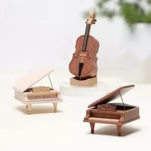 원목오르골 악기 나무 인테리어 생일 답례품 피아노 소품 첼로 감성 선물