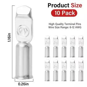 50A 6-12 AWG 와이어 견인 윈치 시스템용 배터리 퀵 연결/와이어 하네스 플러그 커넥터용 10Pc 연결 단자