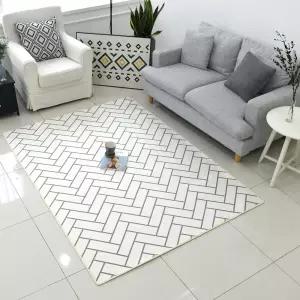 극세사 헤링본 러그 150 x 200 카페트 대형 나염