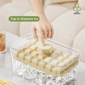 프레스 아이스 트레이 버킷 다기능 48 그리드 큐브 몰드 메이커 원터치로 휴대용 박스 출시
