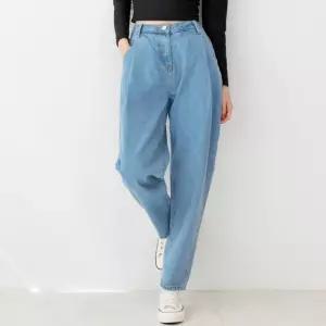 여성 허리 잘록 통은 넉넉한 오버 배기핏 청바지 TUh7+7dQO