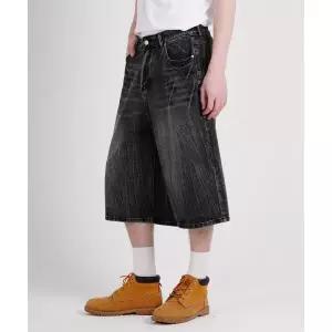 매장정품LXT 크리즈 워시드 버뮤다 데님 팬츠 [블랙 인디고]LXT914110035