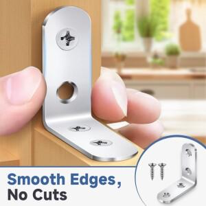 30/1개 L자 브래킷 직각 코너 브레이스 스테인리스 스틸 조인트 벽 행거 가정용 선반 테이블 의자용