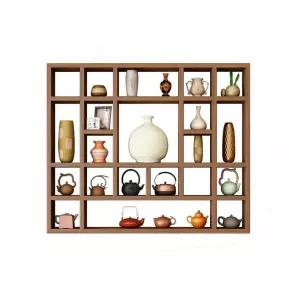 원목컵진열장 컵진열장 소품장식장 월넛 72칸 미니그릇장