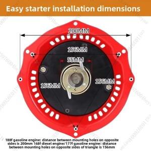 168F 수평 디젤 엔진 펌핑 머신 워터 액세서리 다콴 무압력 스타터 핸드 크랭크 이지