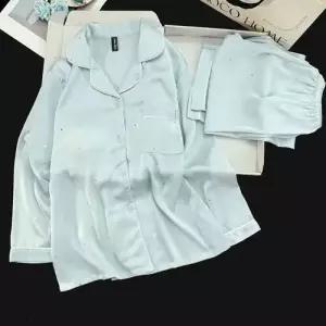 팽블몰 봄 가을 쿨링 패드 세트 긴바지 긴팔 커플 잠옷세트 밴드 HO3