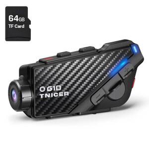 8-Way G10 헤드셋, EIS 녹화 카드 블루투스 1000m 64G 카메라 TNICER 탑재 헬멧 모터사이클 카메라, 인터콤, WiFi