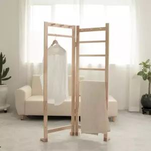 고무나무 원목 인테리어 파티션 행거 사다리 스탠드 옷걸이