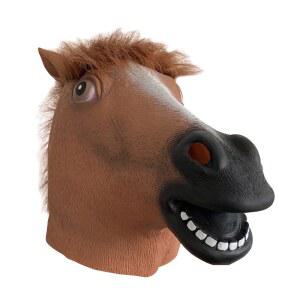 동물 인형탈 말머리 말 역할극 인형극 머리 마스크 갈색