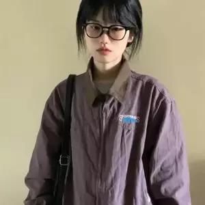 무천도사 여성 여친 빈티지 가을 야구점퍼 자수 자켓 잠바 집업야구항공 칼라 KKE3