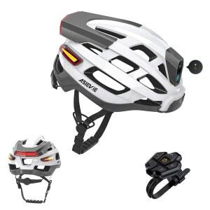 아시비에 남성용 자전거 헬멧 스마트 블루투스 1080P 60fps 스포츠 카메라 후방 조명 조절 다이얼 도로