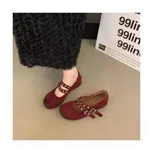 여친 플랫 슬림핏 스크럽 소가죽 발레화 단화 통기성 키높이 캐주얼 패션 슈즈 패피5