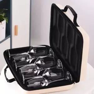 휴대용 와인잔 가방 샴페인 캠핑 캐리어 세트 보관