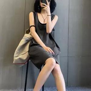 여자 미디 민소매 원피스 루즈핏 데일리 원피스 심플 캐주얼룩 여성 베이직 썸머룩