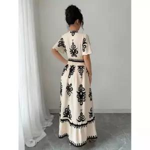 피로달 원피스 여친 롱 빈티지 플라워 프린트 브이넥 랩 HO1