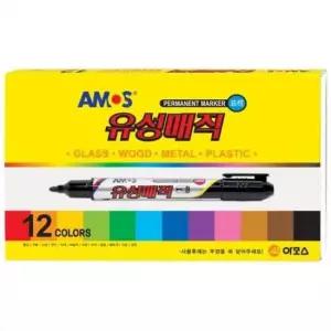 [문구/오피스] 12색 유성 네임펜 마카 싸인펜 매직 세트 매직펜