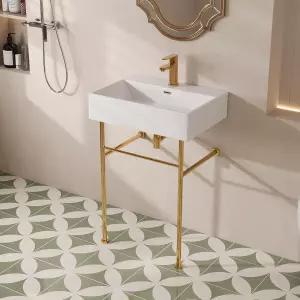 디어밸리 24 x17 콘솔 욕실 싱크대 30인치 스테인리스 스틸 지지대 받침대 다리 벽걸이 화이트 세라믹 대야