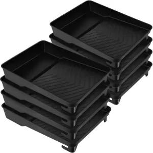 겔린 8개 페인트 트레이 9인치 재사용 가능한 플라스틱 롤러 팬 브러시 벽 검은색용 튼튼한 다리 텍스처