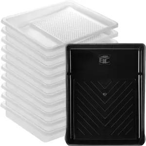 베이츠 - 페인트 트레이 세트 9인치 11개 라이너 10개 포함 플라스틱 텍스처드 딥 용량 일회용 팬