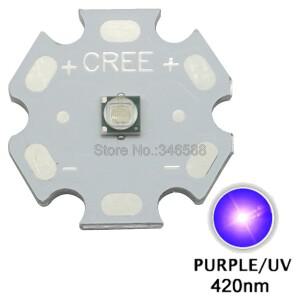 5개 3W 420nm ~ UV 자외선 보라색 3535 Epileds 고전력 LED 발광 다이오드 8/12/14/mm 별 PCB