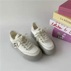 여사친 흰색 가을 더블보드 슈즈 웨이브 슬립온 배기 패션 워킹화 패피3