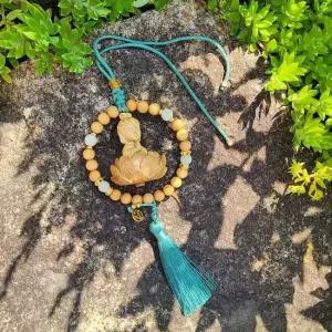 풍수 관음 관세음보살 염주 연꽃 차걸이 키홀더 오색실 풍수소품 부적 차량 행운부적 안전운전