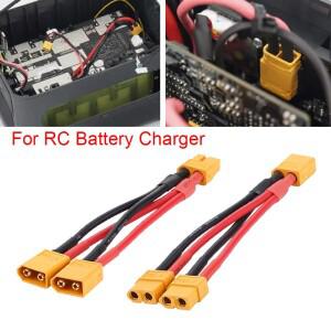 배터리 충전기 모터용 실리콘 와이어 줄 XT60 병렬 커넥터 암수 케이블 듀얼 익스텐션 Y 스플리터 양방향 1