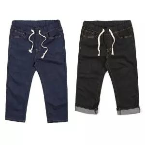 남자 흑청 진청 반바지 7부 밴딩 청반바지 여름 패션 HlF7+5ezD