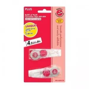 [문구] 플러스 수정테이프리필 WH-604R / 4.2X6 10개입