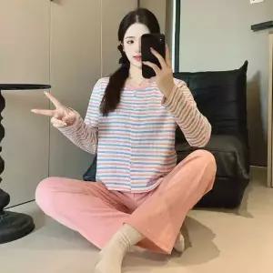 면 세트 긴바지 커플 파자마 아웃도어룩 봄가을 잠옷세트 카디건 긴팔 원픽3