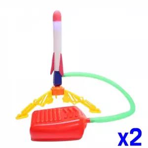 나는 로켓 불빛 에어 에어건 키트 교육완구 x2개