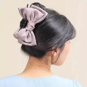 리본집게핀 슈슈실크왕리본집게핀 반집게핀 국산집게핀 올림머리집게핀 머리삔 인디퍼플 머리집게
