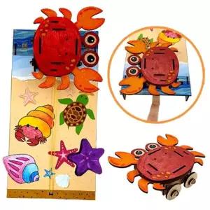 탄성 바다생물 꽃게 만들기 자동차만들기 자동차 고무줄