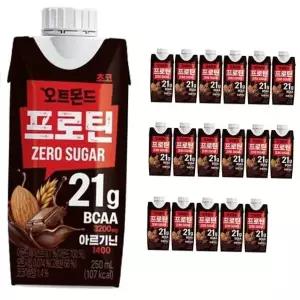 롯데 오트몬드 프로틴 제로슈거 초코 250mlx18팩