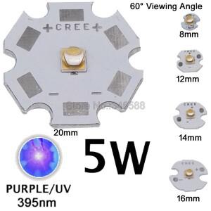 10pcs 3W 3535 자외선 UV 395nm 고전력 LED 이미 터 다이오드 60 도 8mm 10mm 알루미늄 PCB