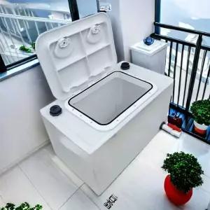 횟집 활어통 수산물 운송 60L 스틸 원형캡 수조 뚜껑 중식