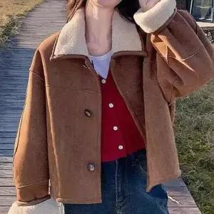 [옷은날개] 여성 겨울 양털 하프코트 양면 점퍼 아우터