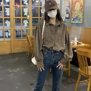 [옷은날개] 여자 외출 데일리 클래식 스타일 체크 패턴 루즈핏 체크 셔츠