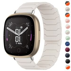 Fitbit Versa 4 Sense/Sense2 스트랩용 자기 실리콘 시계 밴드 2/ Lite용 스포츠 손목