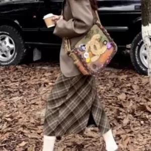 [옷은날개] 롱 스커트 A라인 허리밴딩 체크 데일리룩