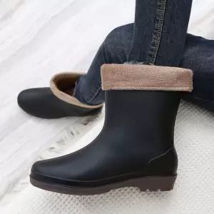 겨울장화 따뜻한 여성 기모 방한화 방한장화 레인부츠 BQH1+7yGR
