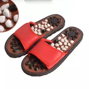 자갈지압슬리퍼 레드 블랙 2종컬러 사무실 슬리퍼 뮬블로퍼 토앤토쪼리 야외용슬리퍼